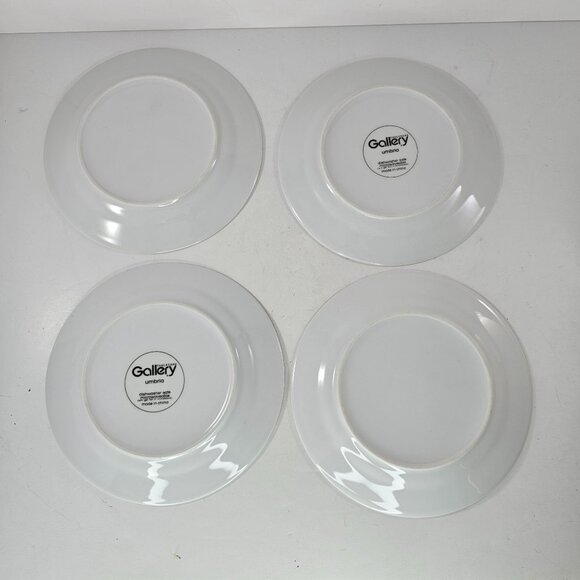 Set Of 4 Tabletops Gallery Umbria White Salad Plates Dishwasher Microwave Safe - Picture 8 of 12